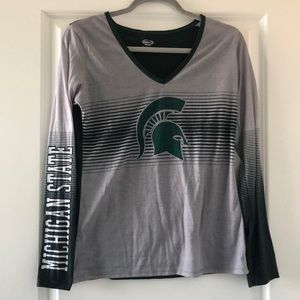 Medium Michigan State V neck long sleeve